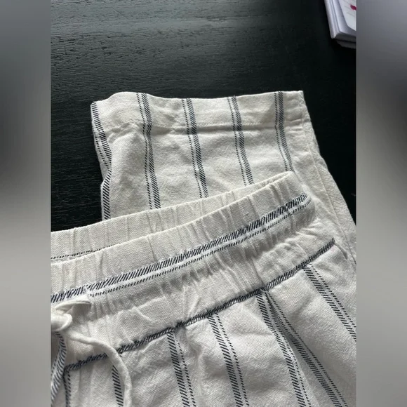 Vero Moda Linen Blend Striped Drawstring Pants Small - Picture 4 of 11